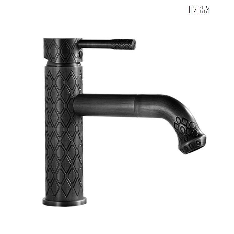 Classic brass pattern basin faucet vintage high and low style above and below the basin cold and hot water faucet