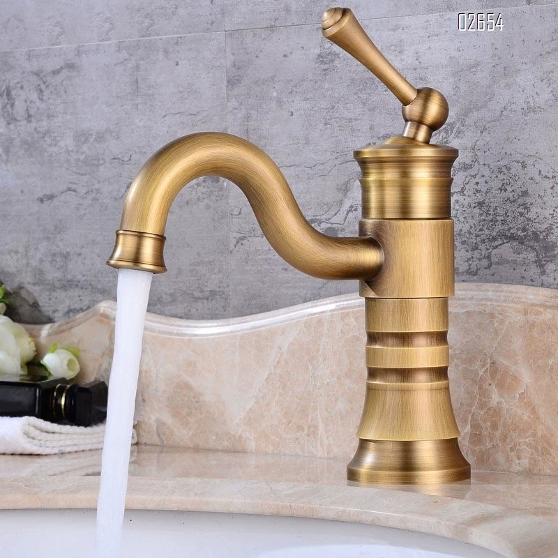 Classic all-Brass faucet for bathroom and toilet vintage color cold and hot water above the basin under the basin middle basin faucet
