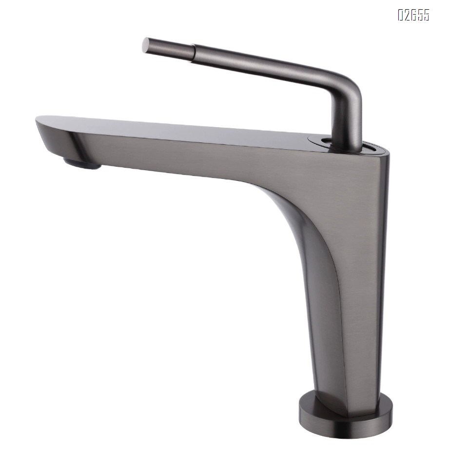 Cold and hot double control single handle Brass faucet new gun gray bathroom kitchen bathroom wash basin faucet