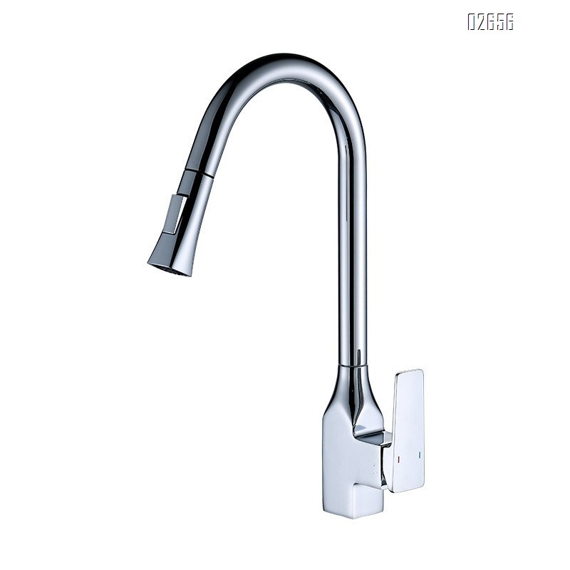 304 stainless steel pull-out kitchen faucet with cold and hot water vegetable sink multi-directional splash-proof dish pool faucet