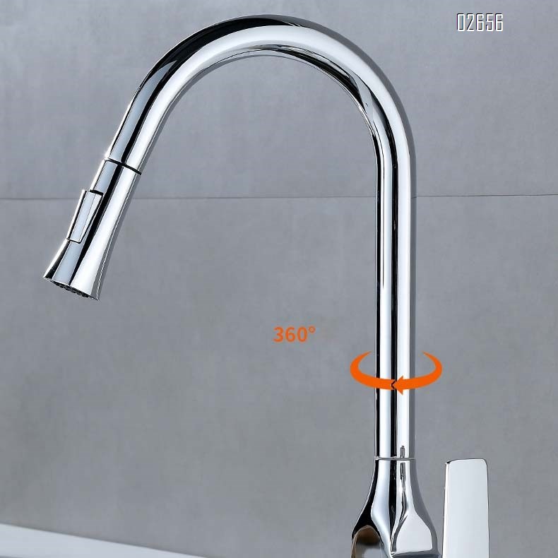 304 stainless steel pull-out kitchen faucet with cold and hot water vegetable sink multi-directional splash-proof dish pool faucet