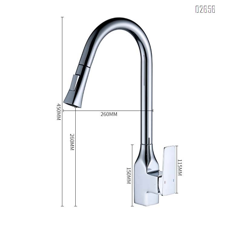 304 stainless steel pull-out kitchen faucet with cold and hot water vegetable sink multi-directional splash-proof dish pool faucet