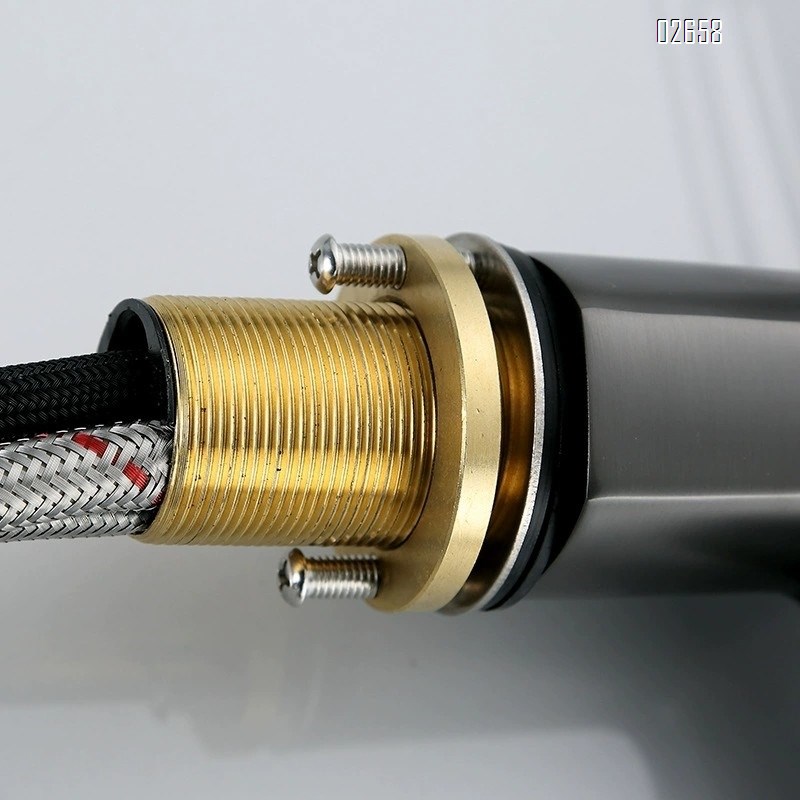 Pull-out Gun gray kitchen faucet with storage rack for sink and dishwasher swivel faucet for washing dishes