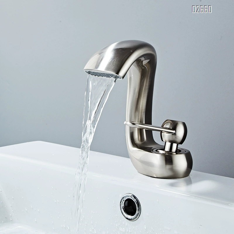 Single-hole creative waterfall-style lucky cat faucet cold and hot bathroom wash basin bathroom cabinet basin faucet splash-proof
