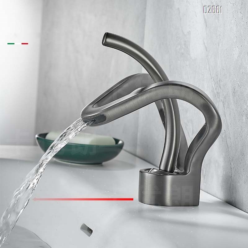 Hotel waterfall basin faucet cold and hot water bathroom faucet wash basin wash basin basin single hole