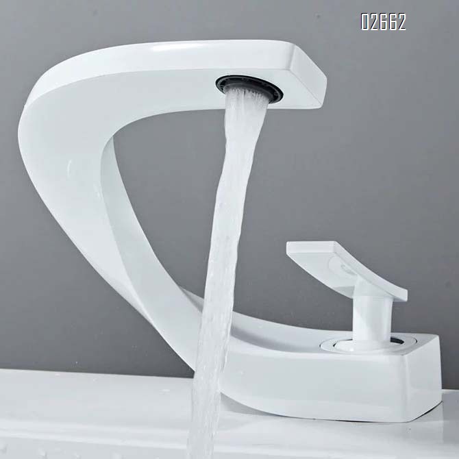 Single-hole full-Brass bathroom cold and hot basin faucet creative art wash basin bathroom cabinet light luxury home use