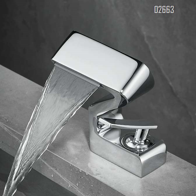 Heterosexual creative waterfall faucet all Brass wash basin cold and hot basin wash basin toilet bathroom cabinet bathroom