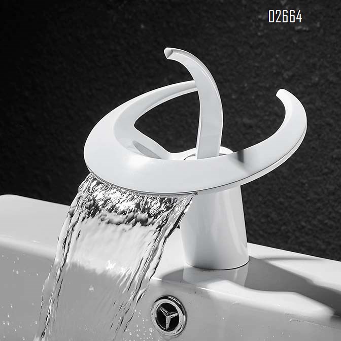 Creative single-hole waterfall faucet cold and hot bathroom wash basin wash basin faucet all Brass home use
