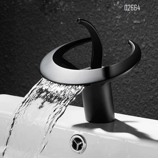 Creative single-hole waterfall faucet cold and hot bathroom wash basin wash basin faucet all Brass home use