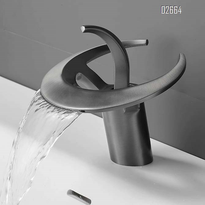Creative single-hole waterfall faucet cold and hot bathroom wash basin wash basin faucet all Brass home use