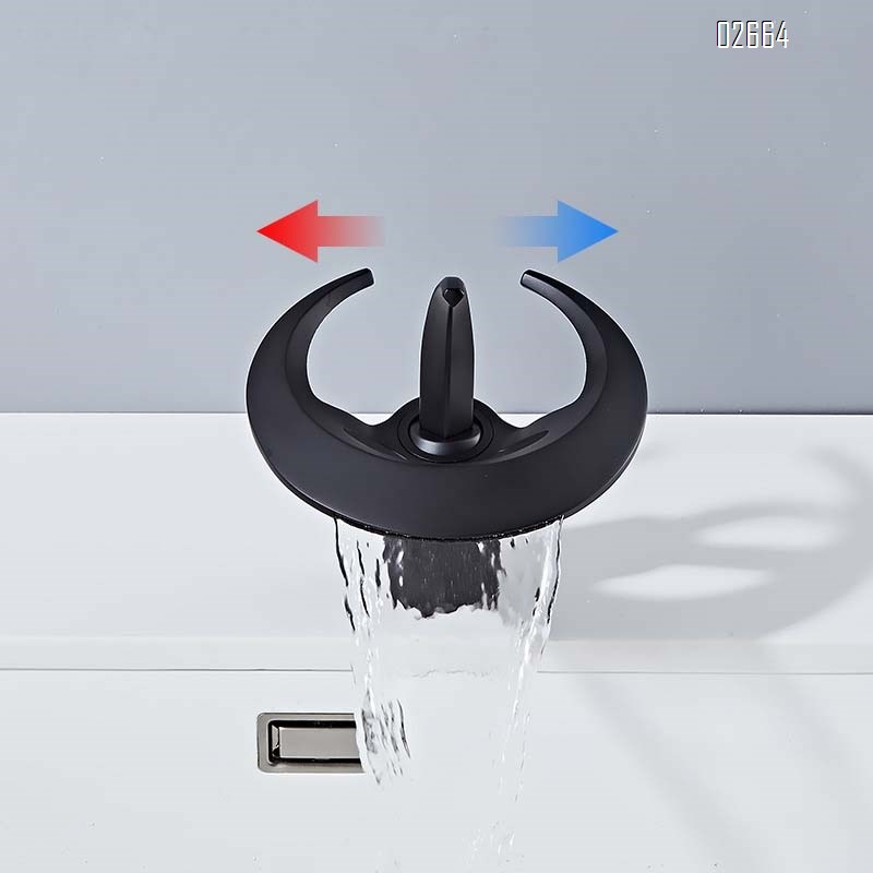 Creative single-hole waterfall faucet cold and hot bathroom wash basin wash basin faucet all Brass home use