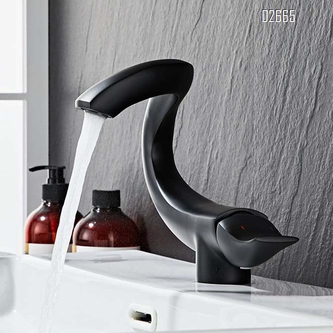 Creative all-Brass Gun gray bathroom basin faucet cold and hot wash basin bathroom cabinet wash basin wash and sanitary