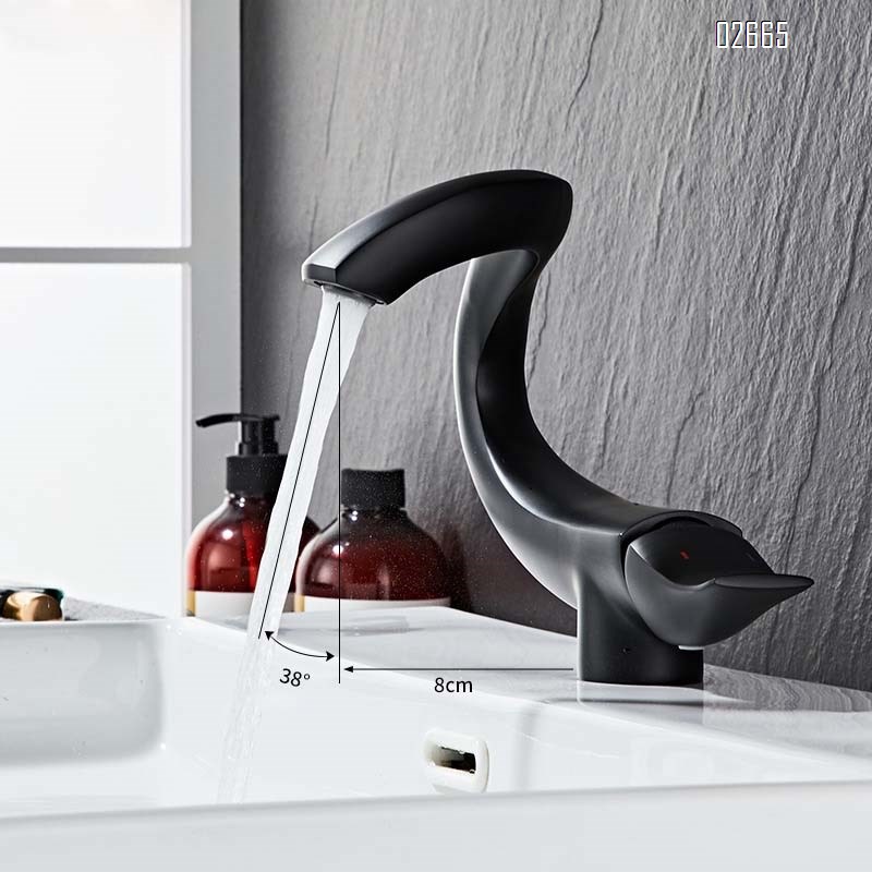 Creative all-Brass Gun gray bathroom basin faucet cold and hot wash basin bathroom cabinet wash basin wash and sanitary
