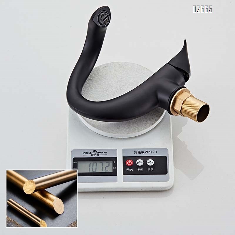 Creative all-Brass Gun gray bathroom basin faucet cold and hot wash basin bathroom cabinet wash basin wash and sanitary