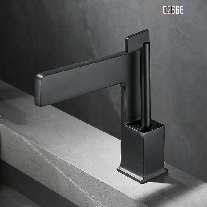 Brass waterfall basin for bathroom cold and hot water faucet single-hole creative wash basin for washing face and hands