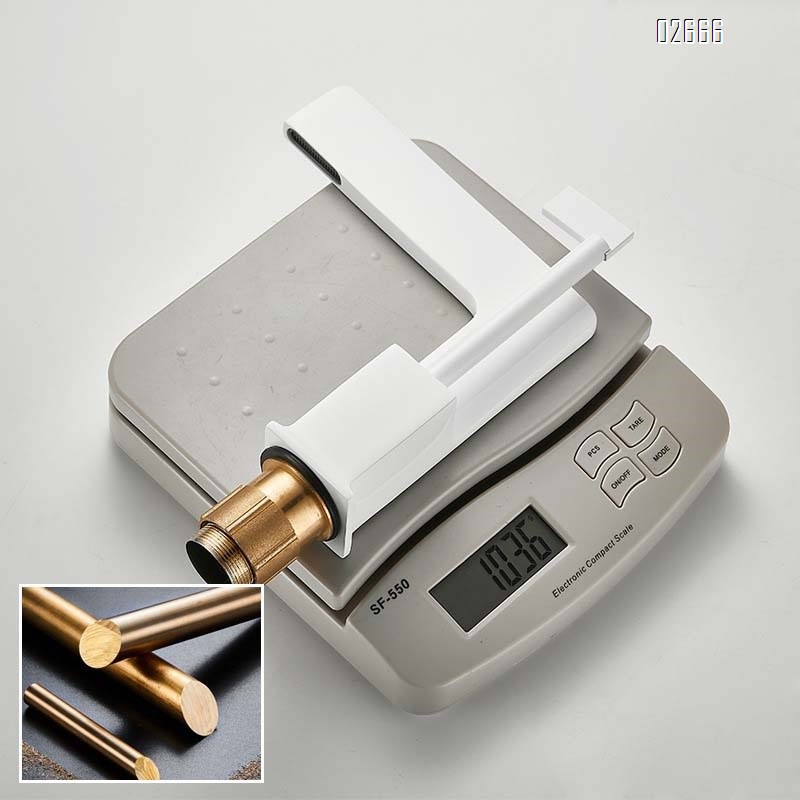 Brass waterfall basin for bathroom cold and hot water faucet single-hole creative wash basin for washing face and hands