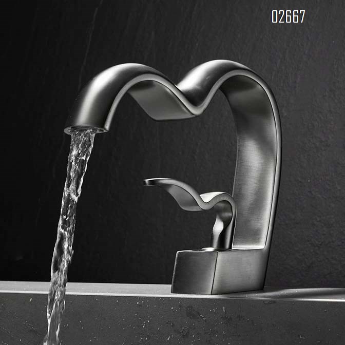 Bathroom vanity art cold and hot water faucet waterfall basin washstand all Brass under-sink basin bathroom wash basin