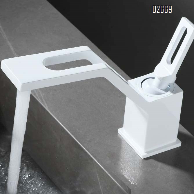 Bathroom luxury creative basin cold and hot water faucet art under-sink basin all Brass home anti-splash hollow single hole