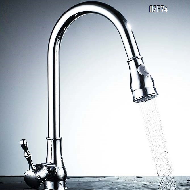 Black antique all-brass kitchen pull-out faucet above-ground basin cold and hot water faucet dish pool water tank faucet