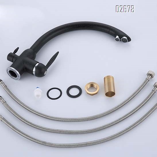 Brass kitchen water filter faucet three-in-one beige sink vegetable basin direct drinking pure water faucet