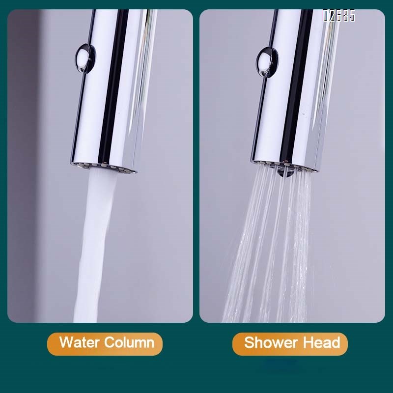 Brass pull-down kitchen faucet gunmetal gray brass cold and hot water faucet