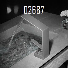 Home bathroom 304 stainless steel gun gray creative minimalist wash basin faucet with cold and hot waterfall style