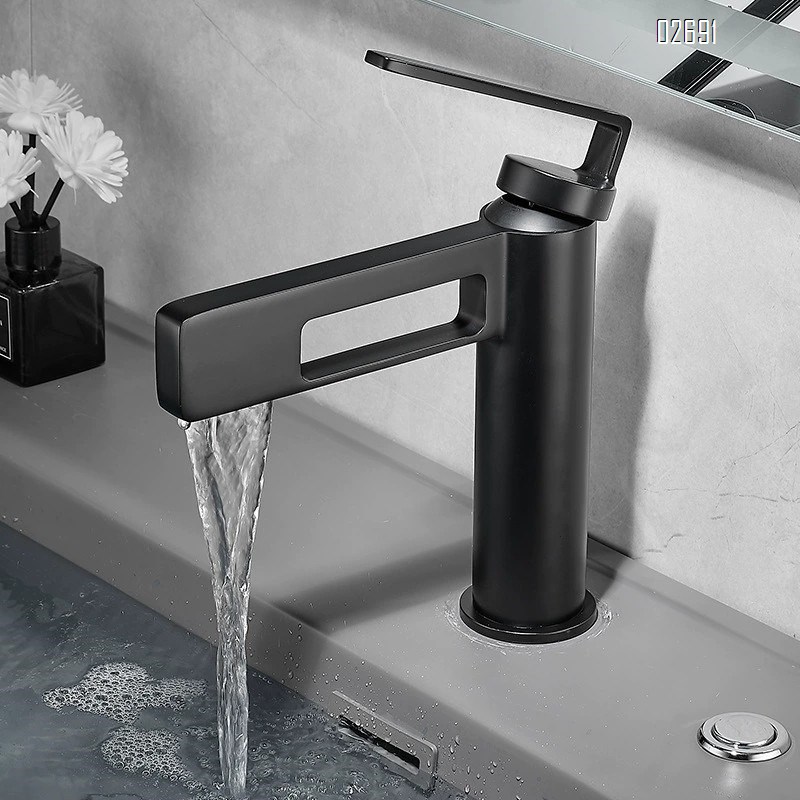 New all-brass waterfall-style basin faucet for bathroom single-hole wash basin cold and hot water faucet
