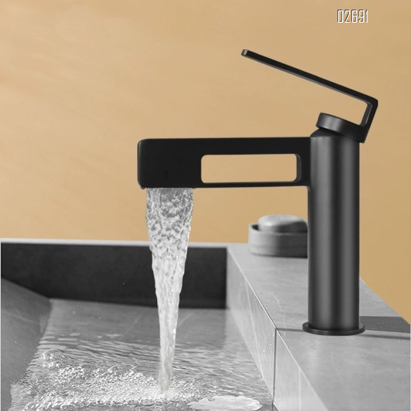 New all-brass waterfall-style basin faucet for bathroom single-hole wash basin cold and hot water faucet