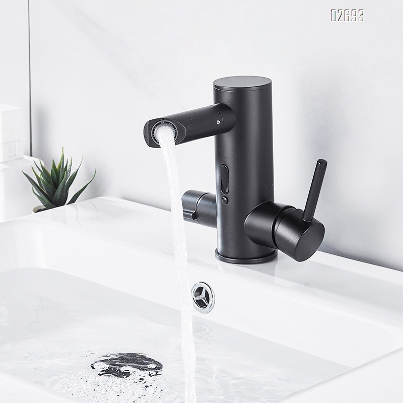 Brass smart sensor basin faucet cold and hot double control free rotation bathroom wash washroom faucet