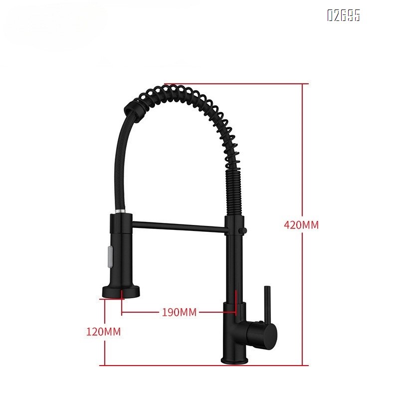 Kitchen faucet stainless steel pull-out countertop faucet spring cold and hot water faucet