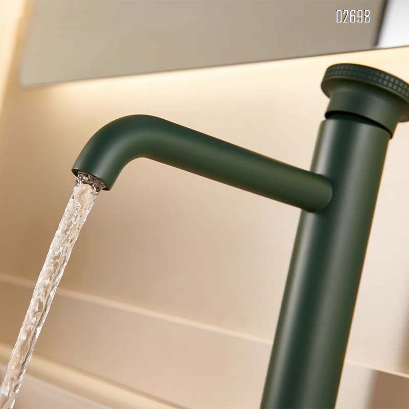 Gun gray basin faucet cold and hot water all Brass bathroom cabinet round wash basin top basin art faucet