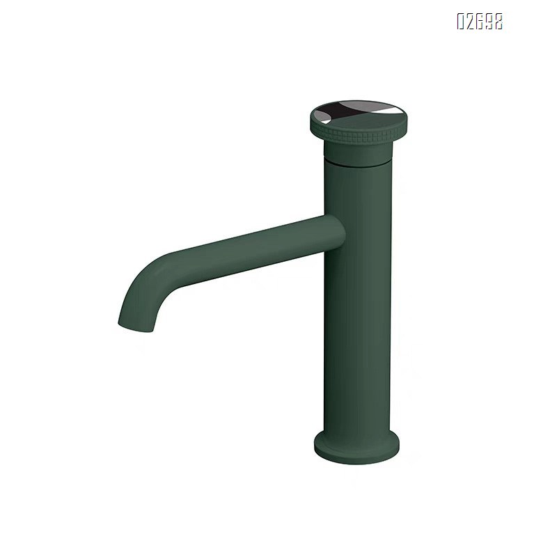 Gun gray basin faucet cold and hot water all Brass bathroom cabinet round wash basin top basin art faucet