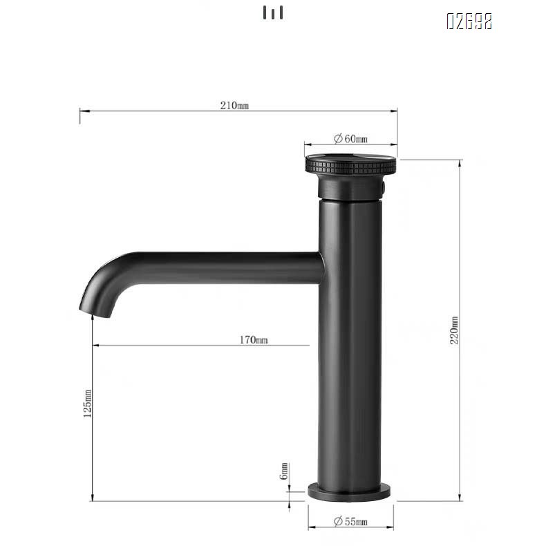 Gun gray basin faucet cold and hot water all Brass bathroom cabinet round wash basin top basin art faucet