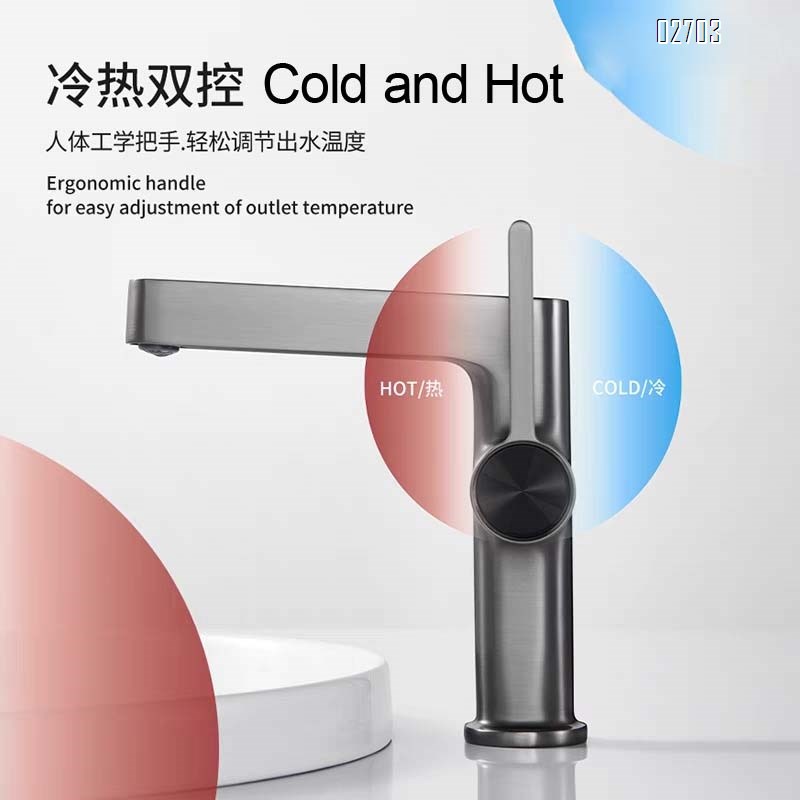 Brass faucet for wash basin Single hole bathroom faucet for home use High cold and hot basin faucet
