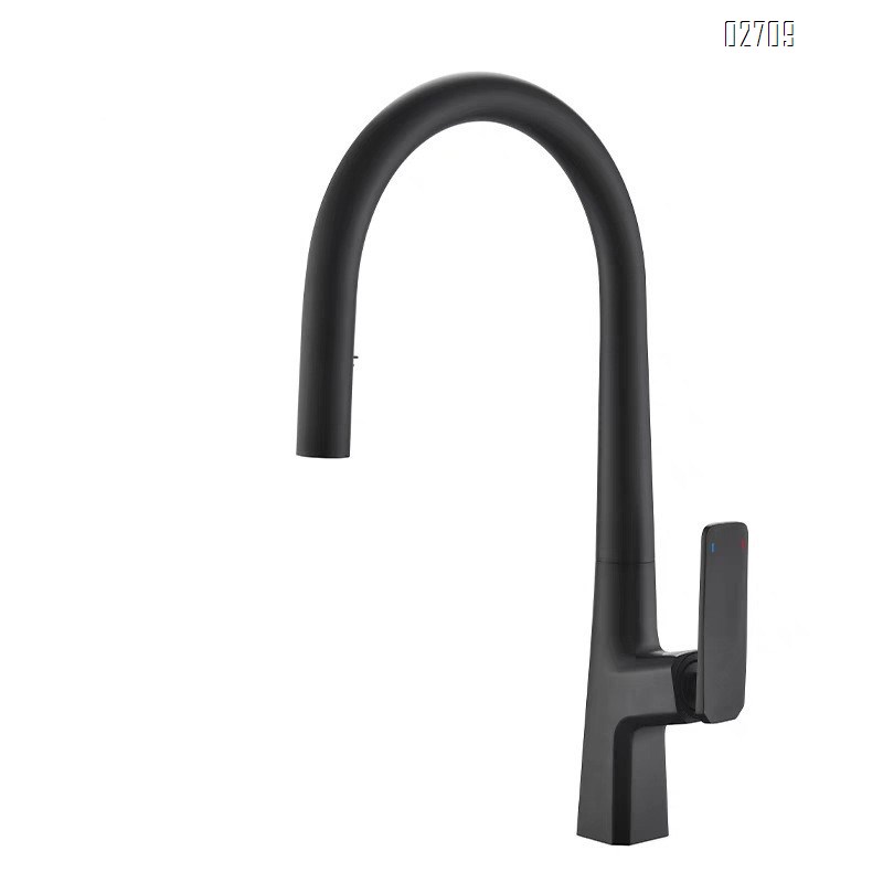 Gunmetal kitchen faucet pull-out style cold and hot wash basin wash sink faucet extendable all Brass black splash-proof