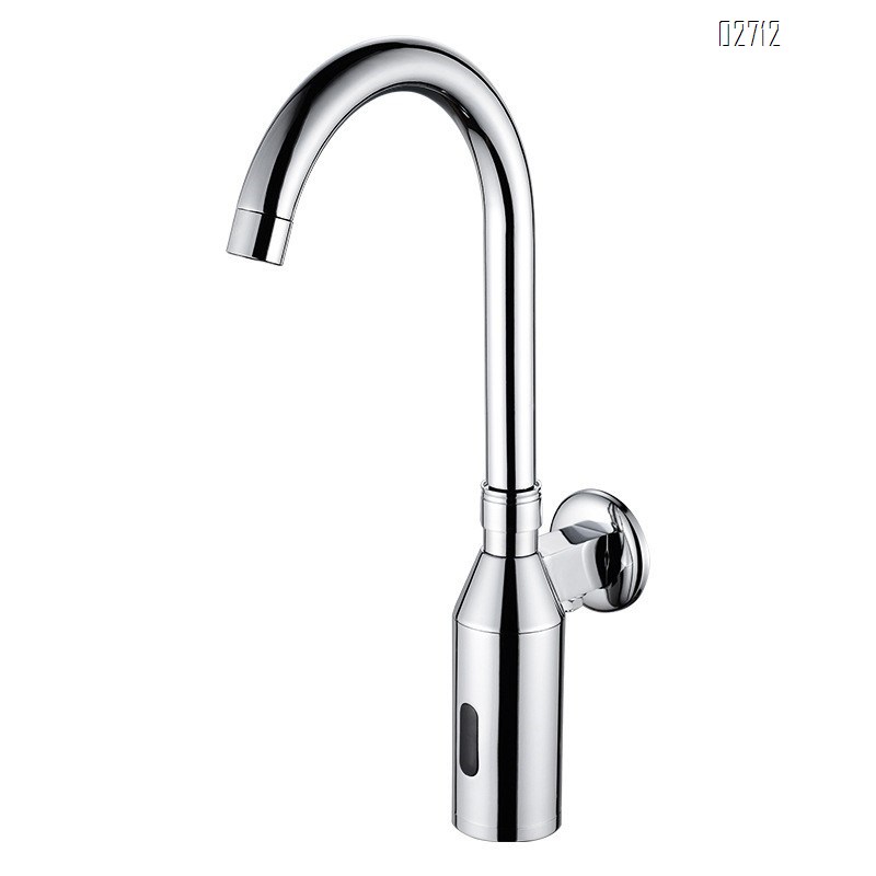 Full Brass wall-mounted induction faucet single cold kitchen sink laundry pool balcony rotary faucet for home use