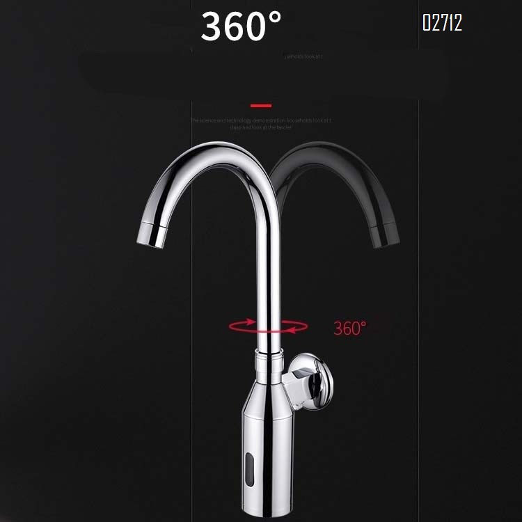 Full Brass wall-mounted induction faucet single cold kitchen sink laundry pool balcony rotary faucet for home use