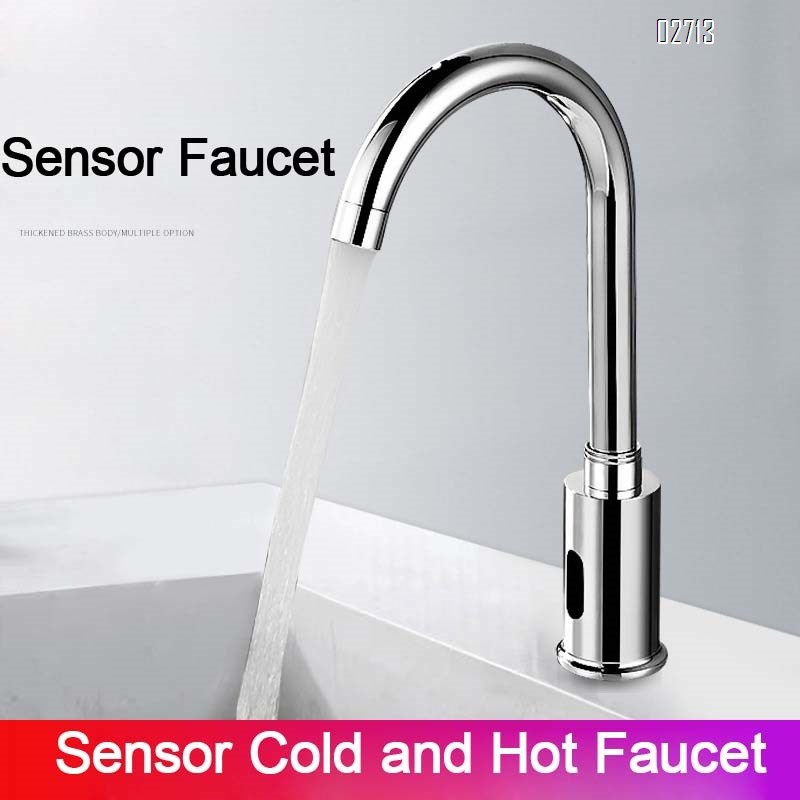 Automatic intelligent induction faucet all Brass cold and hot infrared control rotary home basin hand wash device