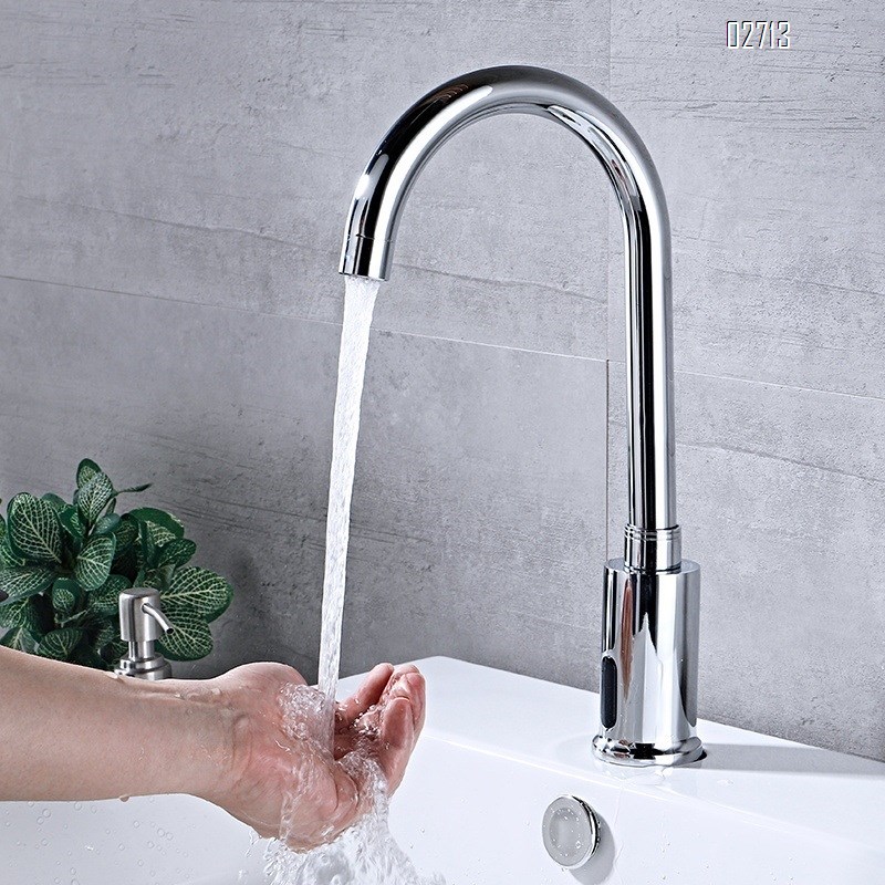 Automatic intelligent induction faucet all Brass cold and hot infrared control rotary home basin hand wash device