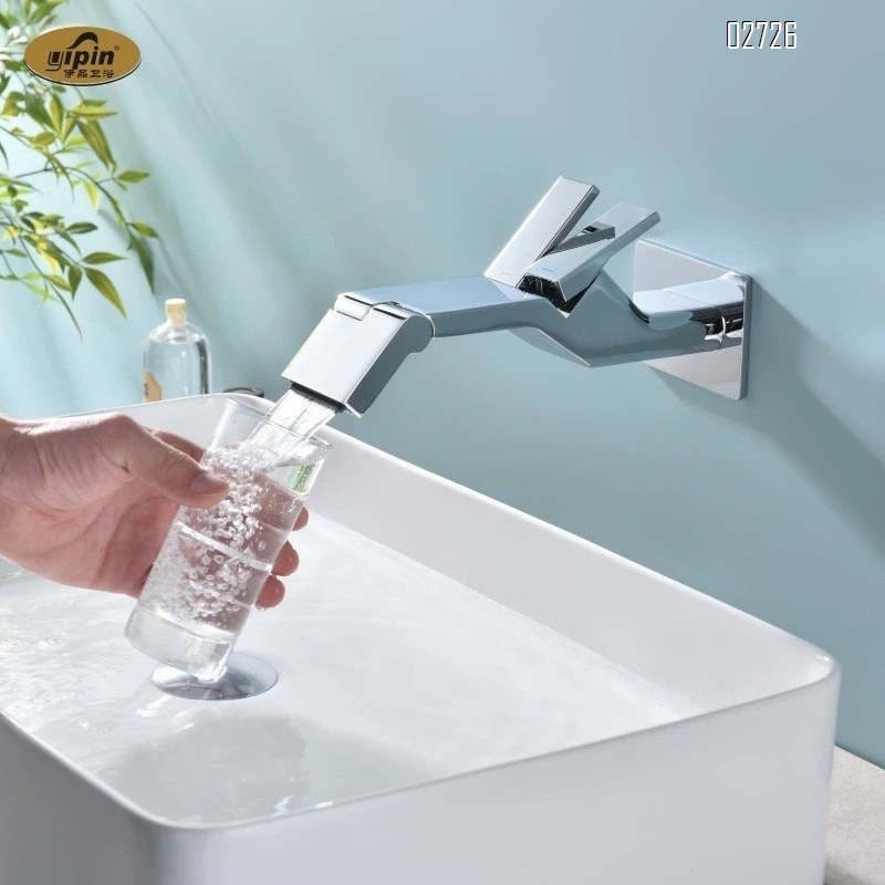 Wall-mounted concealed faucet wash basin with full Brass  surface basin concealed wall-mounted pre-embedded countertop basin faucet