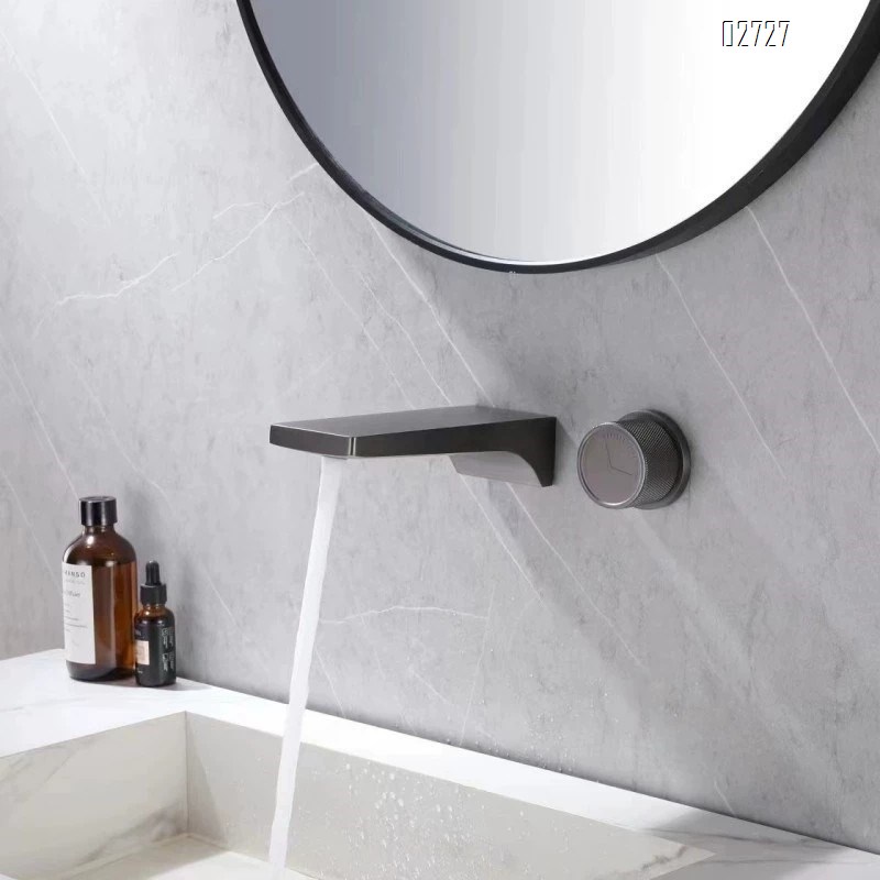 wall-mounted white all-Brass cold and hot basin faucet embedded concealed wall outlet basin faucet