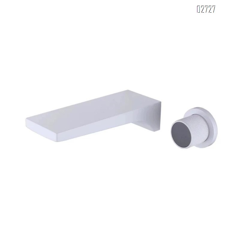wall-mounted white all-Brass cold and hot basin faucet embedded concealed wall outlet basin faucet
