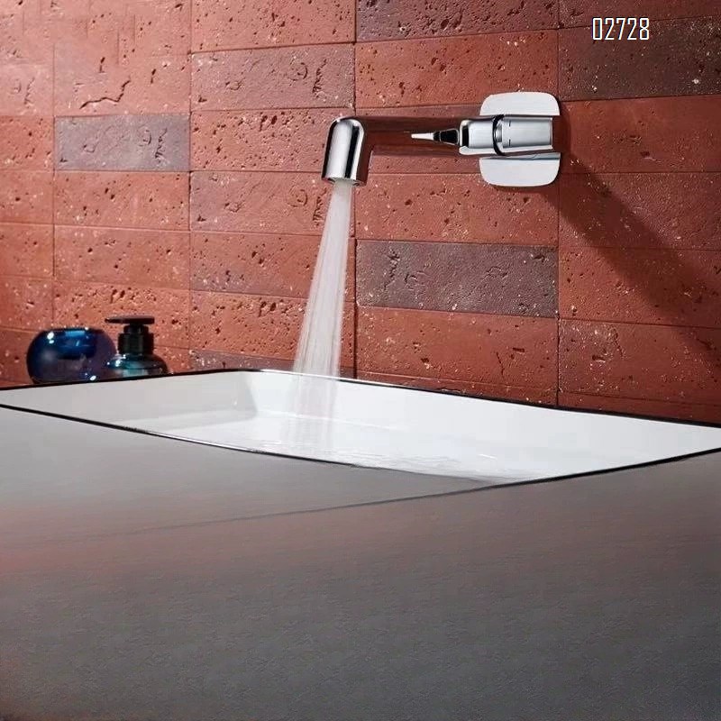 All-Brass one-piece concealed faucet black in-wall double outlet wall-mounted basin wash basin faucet