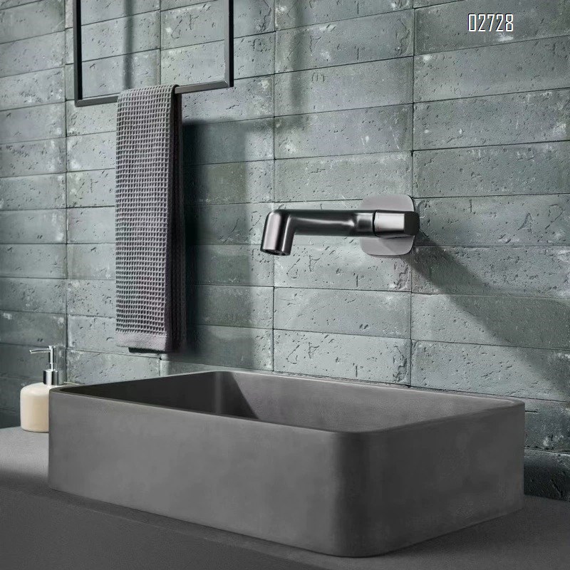 All-Brass one-piece concealed faucet black in-wall double outlet wall-mounted basin wash basin faucet