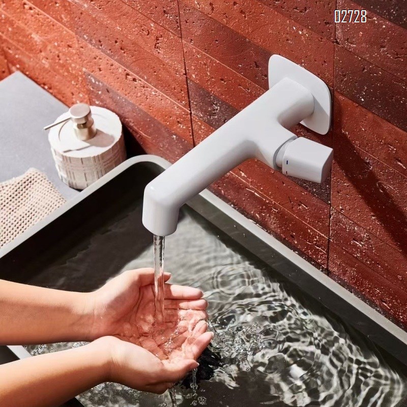 All-Brass one-piece concealed faucet black in-wall double outlet wall-mounted basin wash basin faucet