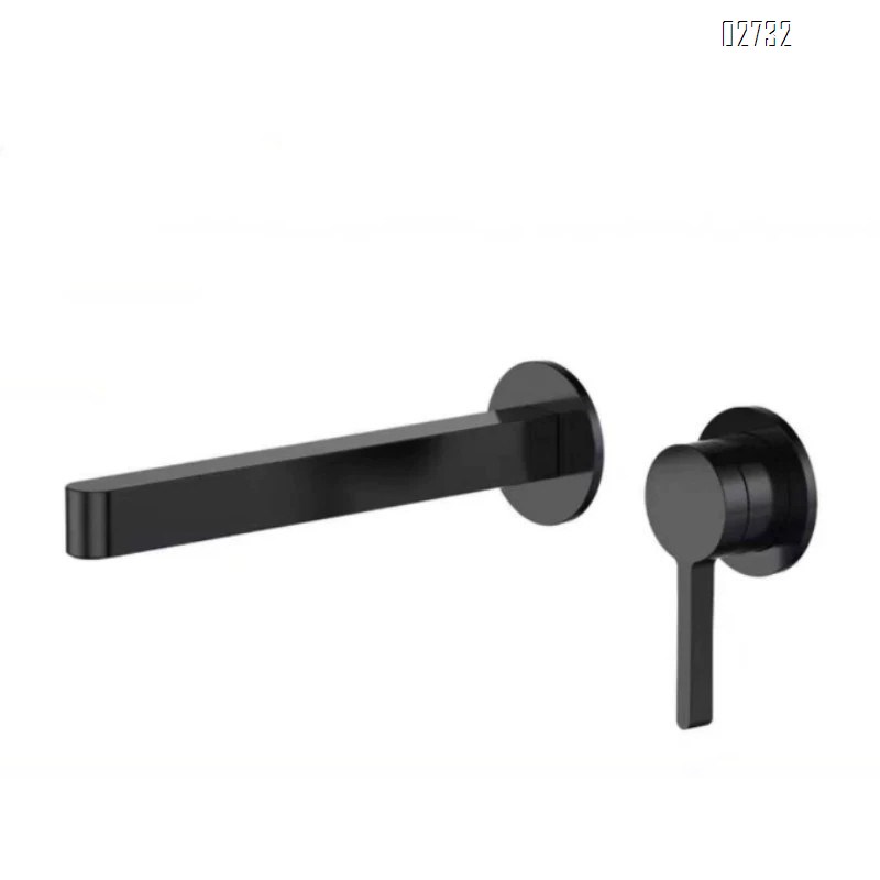 all Brass concealed embedded wall-mounted basin faucet cold and hot water pre-buried gun gray wash basin counter faucet