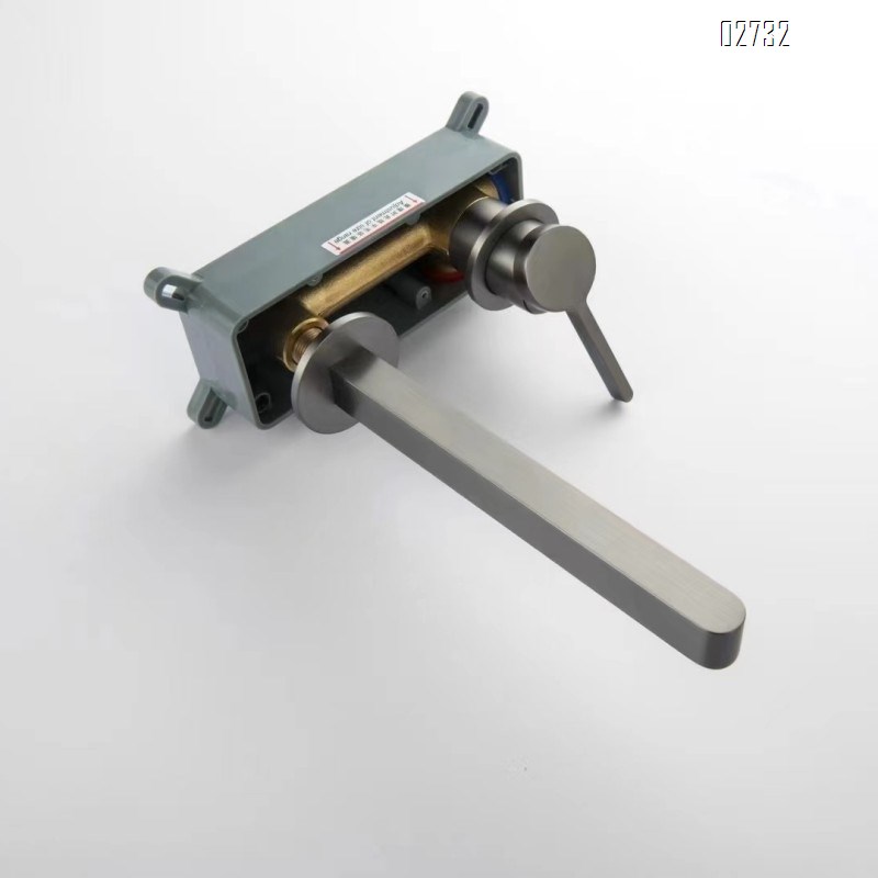 all Brass concealed embedded wall-mounted basin faucet cold and hot water pre-buried gun gray wash basin counter faucet