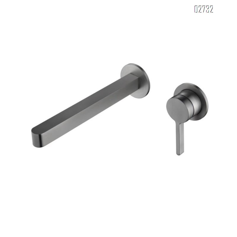 all Brass concealed embedded wall-mounted basin faucet cold and hot water pre-buried gun gray wash basin counter faucet