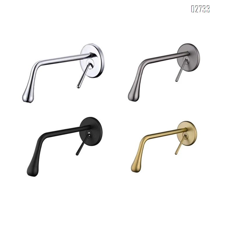 All Brass concealed faucet countertop basin gold faucet recessed wall basin creative water droplet shape faucet