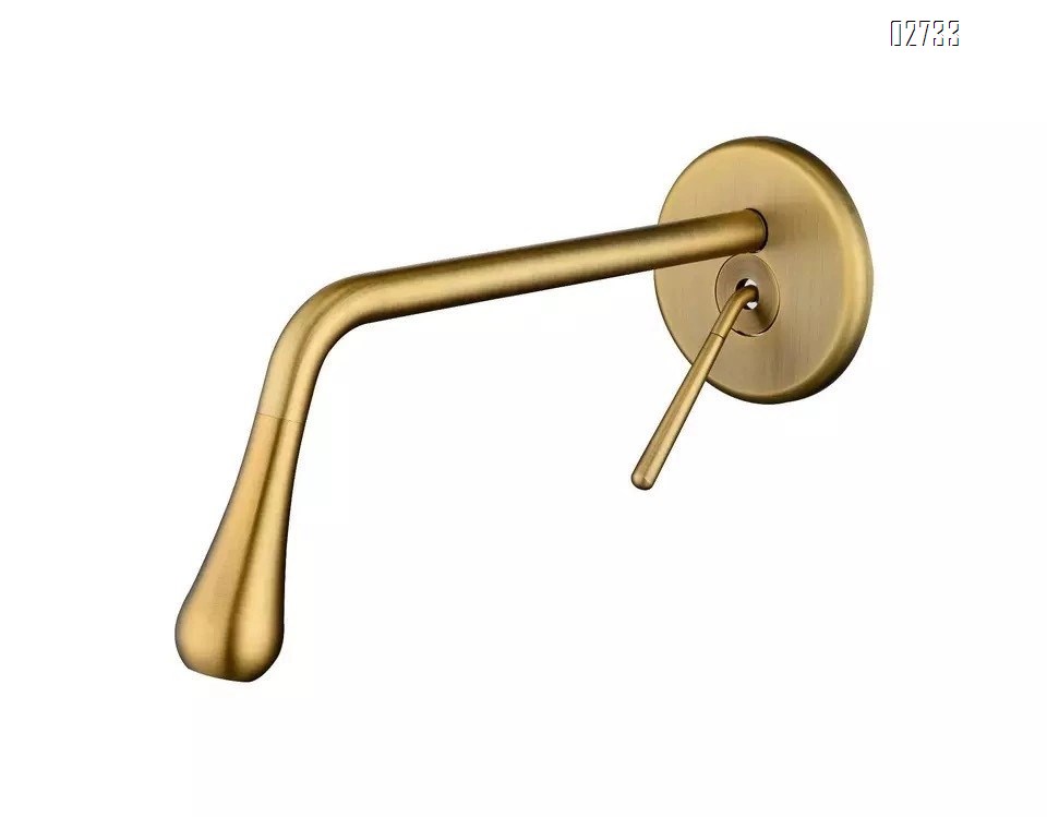 All Brass concealed faucet countertop basin gold faucet recessed wall basin creative water droplet shape faucet